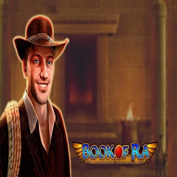 Slots logo of Book of Ra from Greentube at Hugo Casino