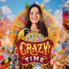 Official Live Casino logo: Crazy Time by Evolution at Hugo Casino