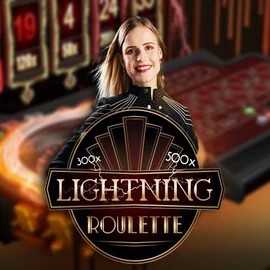 Official Live Casino logo: Lightning Roulette by Evolution at Hugo Casino
