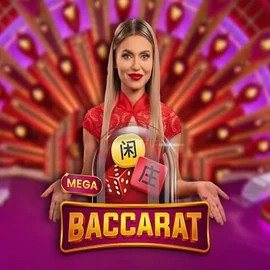 Mega Baccarat online game logo by Pragmatic Play on hugo-casinos.es