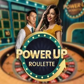 Official Live Casino logo: PowerUP Roulette by Pragmatic Play at Hugo Casino