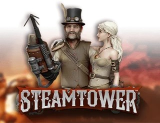 Slots logo of Steam Tower Slot from NetEnt at Hugo Casino